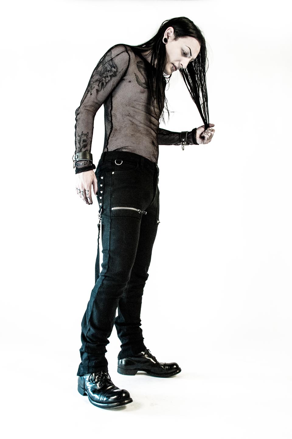 Cross Strap Stretch Jeans-Bottoms-Lip Service