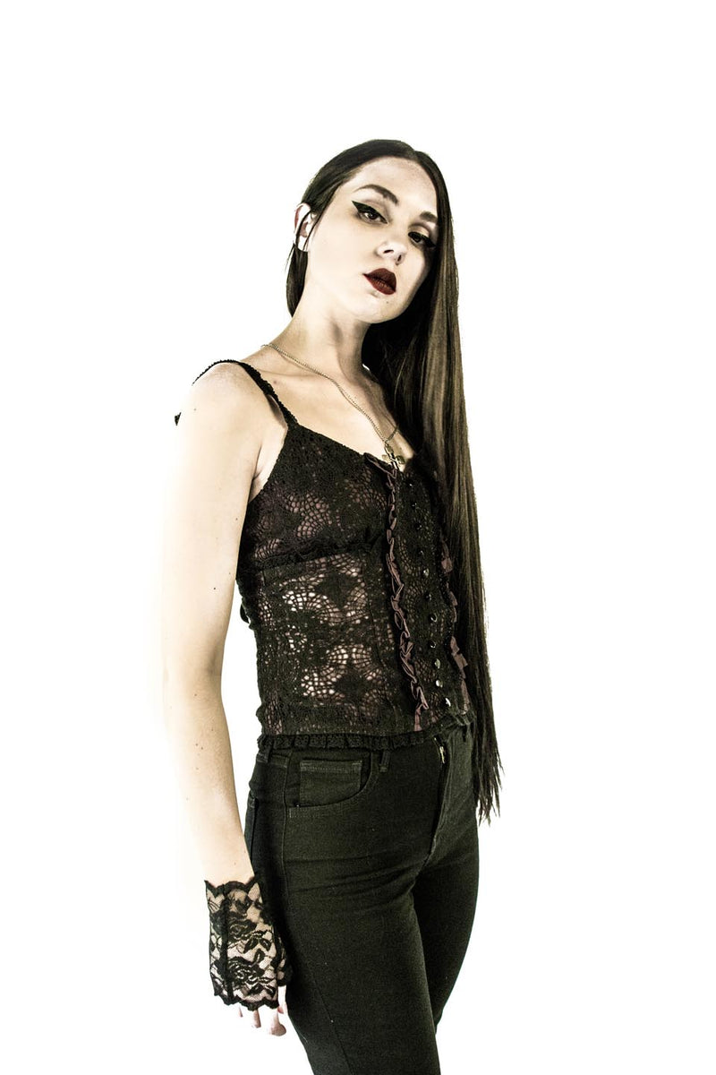 Vintage Blacklist Lace Cami-Tops-Lip Service