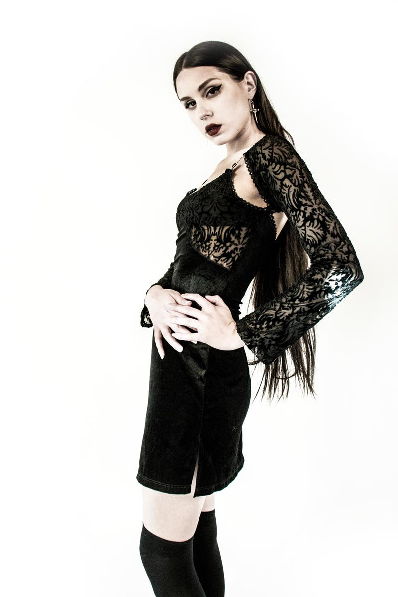 Vintage Velvet Burnout Dress-Dresses-Lip Service