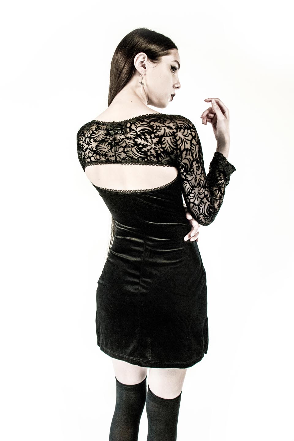 Vintage Velvet Burnout Dress-Dresses-Lip Service