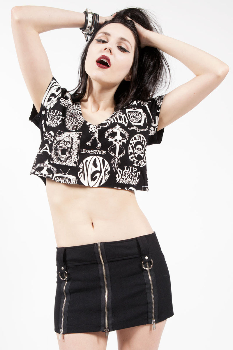 Punk & Disorderly Micro Zip Mini-Skirts-Lip Service