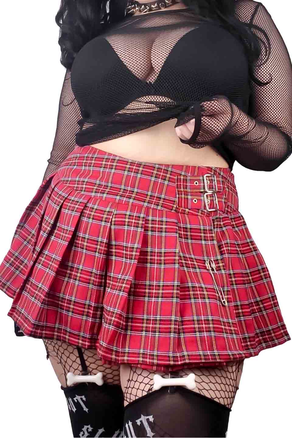 World's End Pleated Mini Skirt Red-Skirts-Lip Service