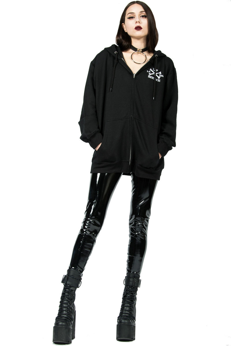 Dagger Zip Hoodie-Tops-Lip Service