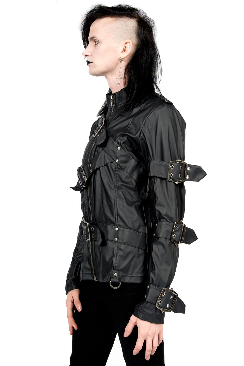 Vintage Vegan Leather Straight Jacket-Jacket-Lip Service