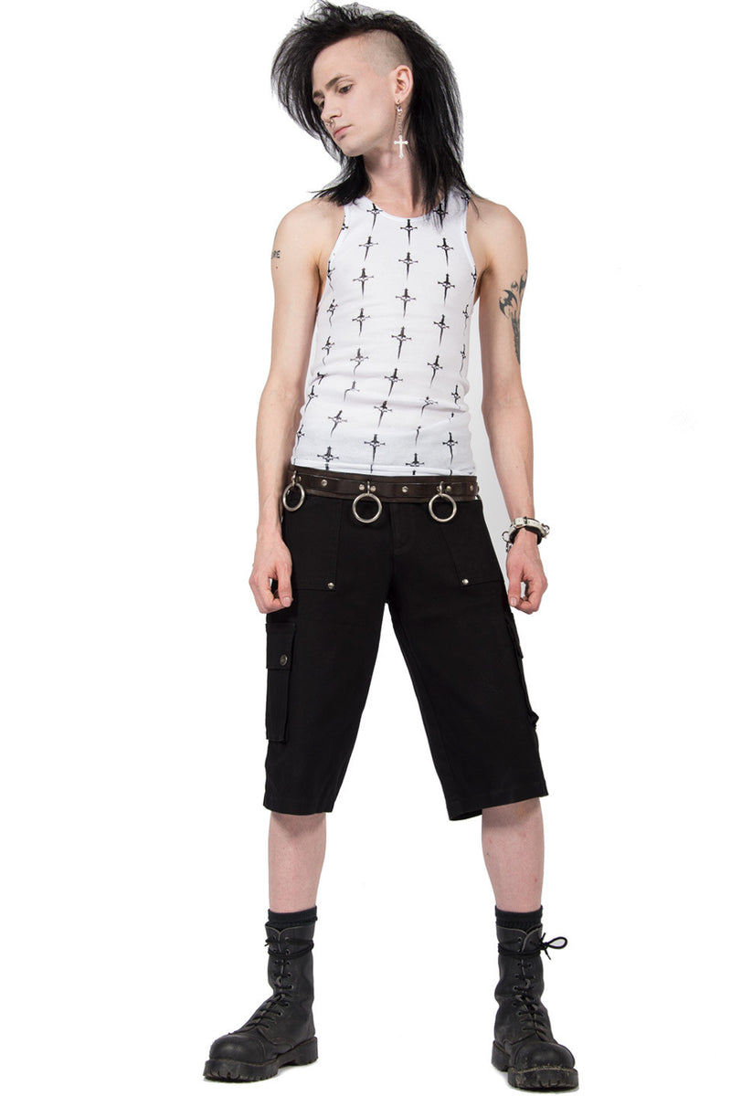 Vintage Black Cargo Shorts-Bottoms-Lip Service