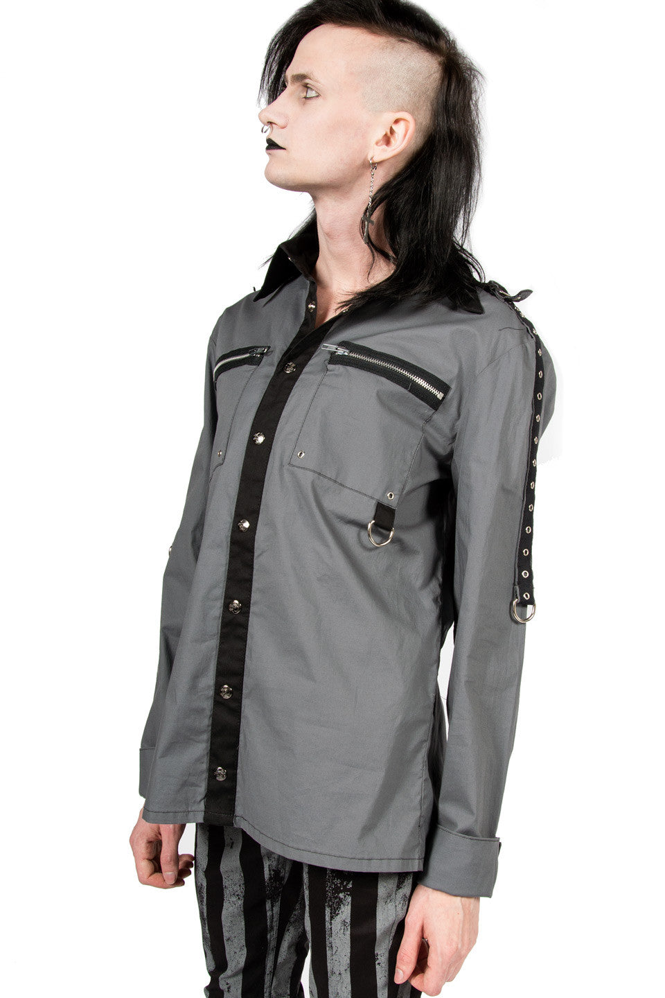 Vintage Suspect Device Military Shirt-Tops-Lip Service