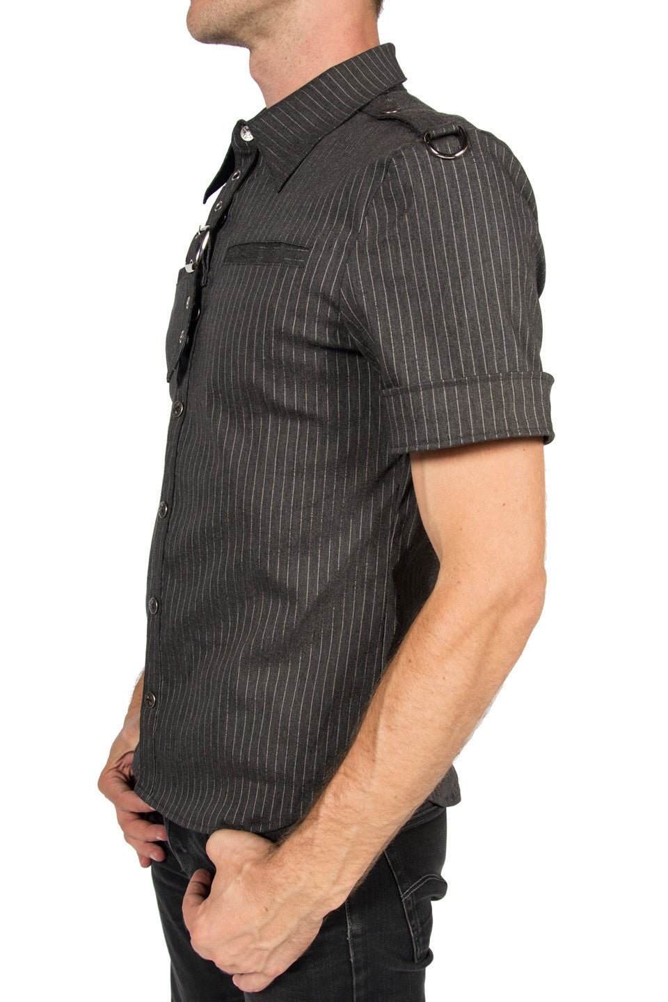 Vintage Gangster Prankster Pinstriped Shirt-Tops-Lip Service