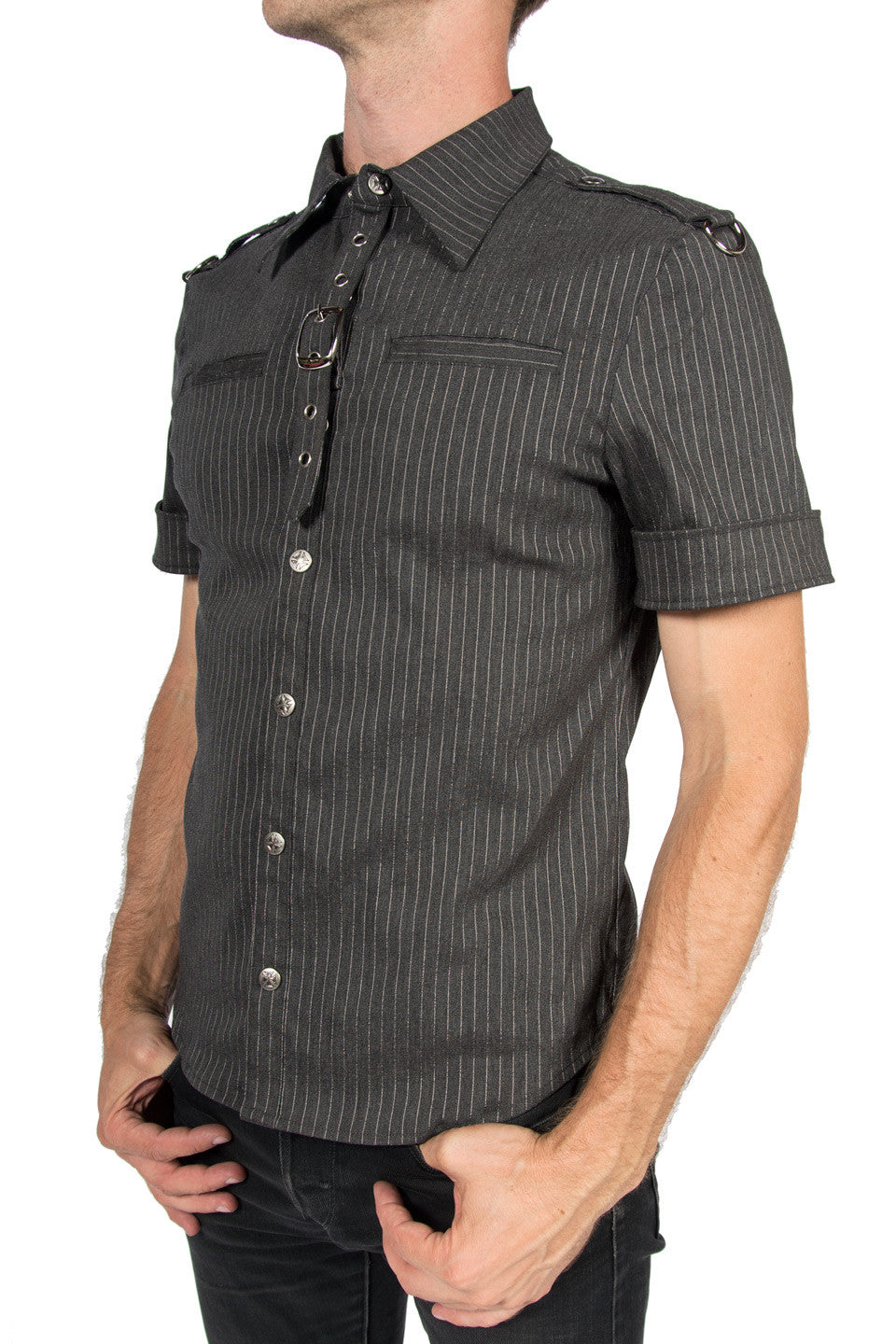 Vintage Gangster Prankster Pinstriped Shirt-Tops-Lip Service