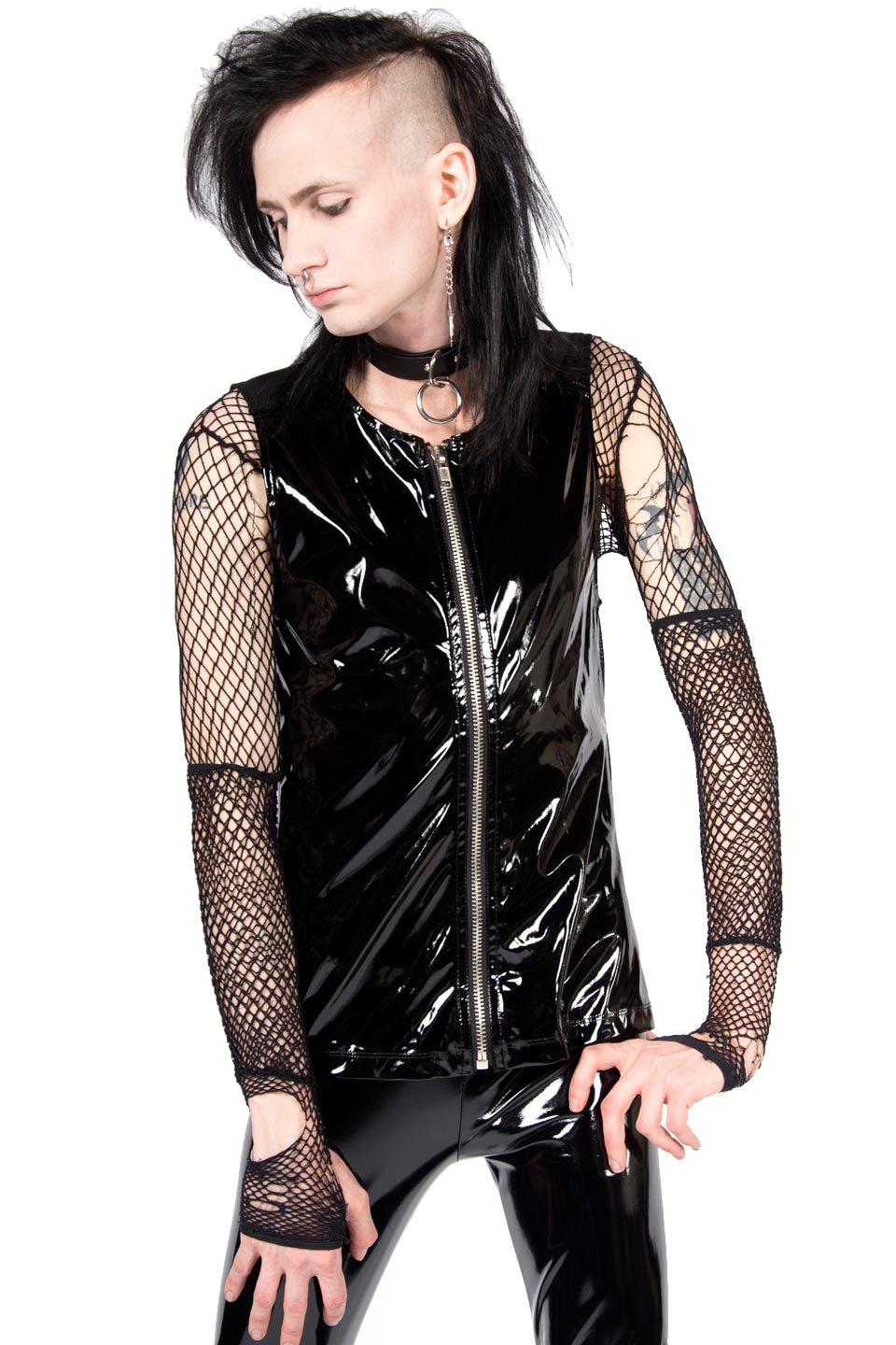 Vintage Zip Front PVC Top-Tops-Lip Service