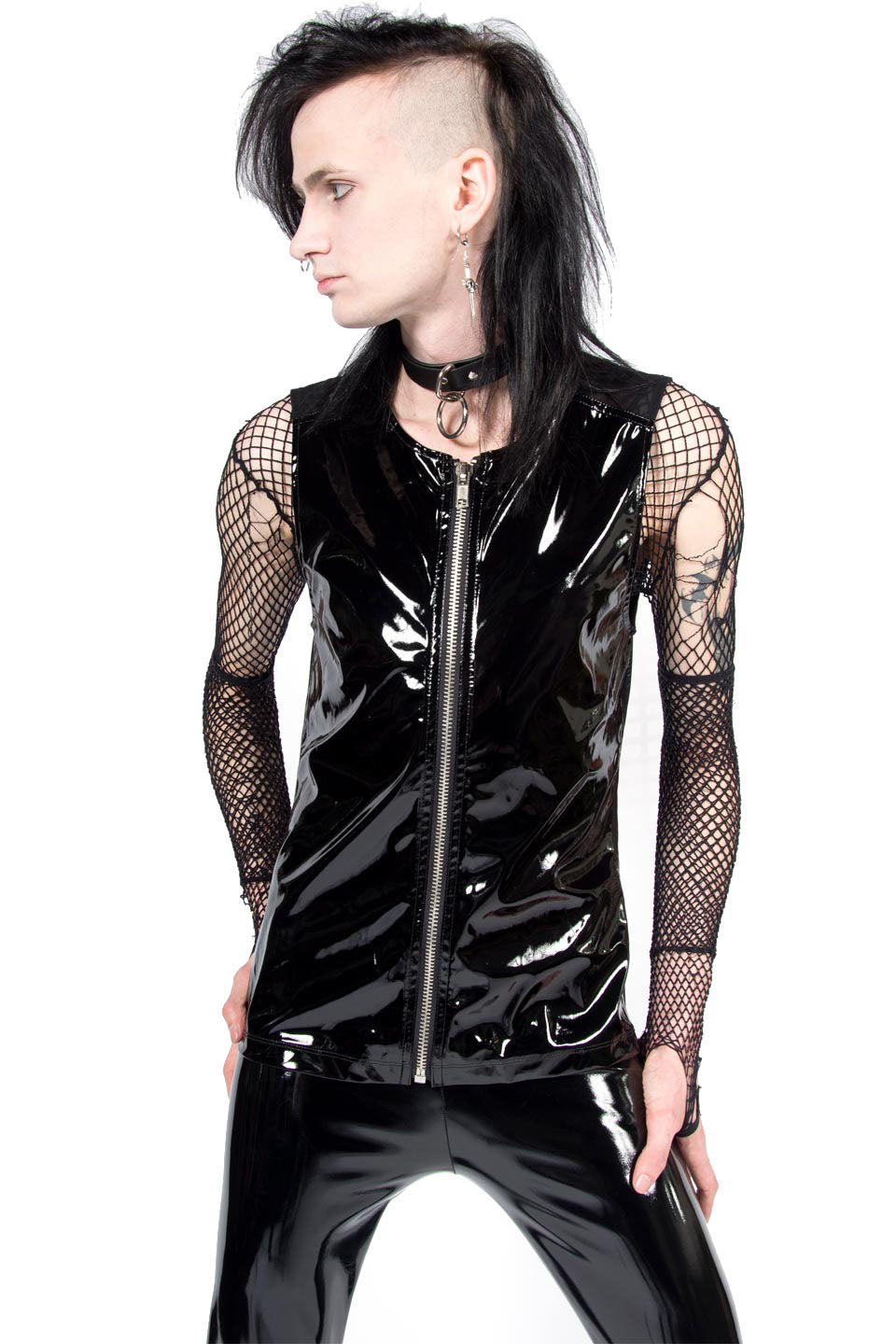 Vintage Zip Front PVC Top-Tops-Lip Service
