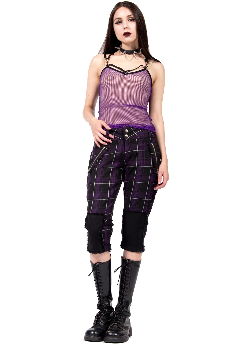 Vintage Purple Fishnet Tank Top-Tops-Lip Service