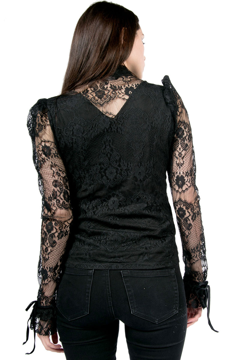 Vintage Blacklist Lace Blouse-Tops-Lip Service