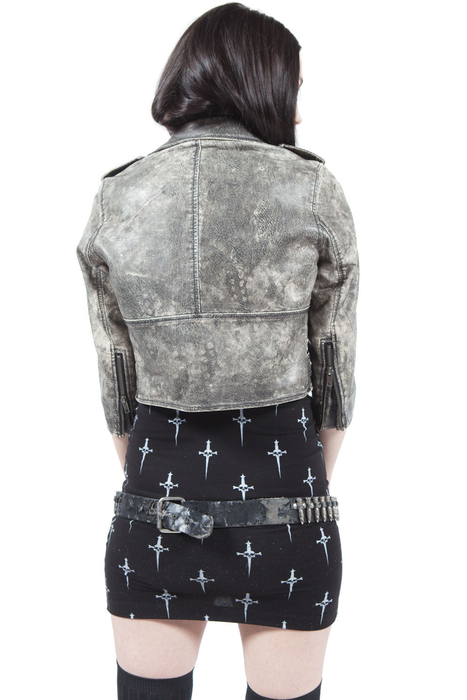 Vintage Washed Moto Jacket-Jacket-Lip Service