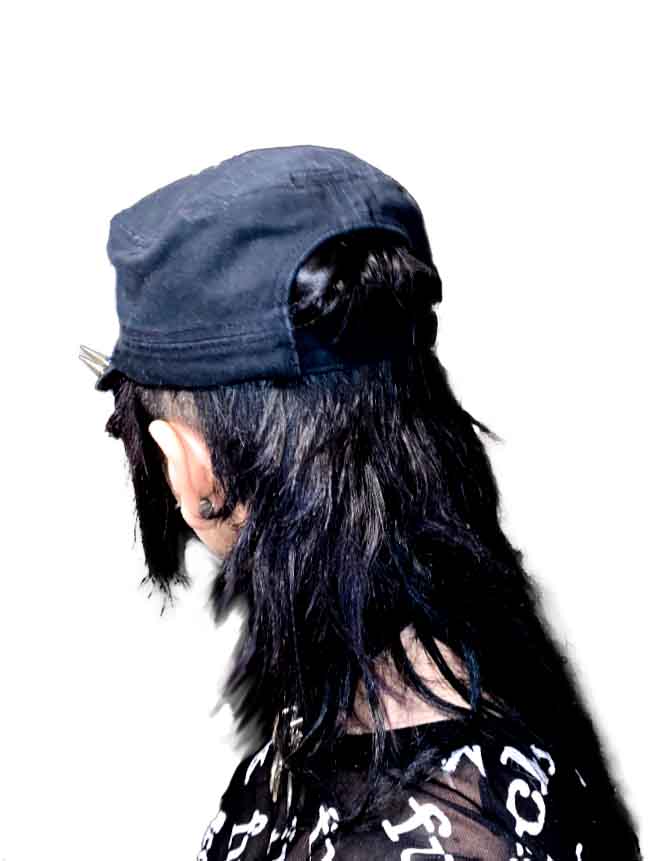 Spiked Distressed Rivethead Hat-Accessories-Lip Service