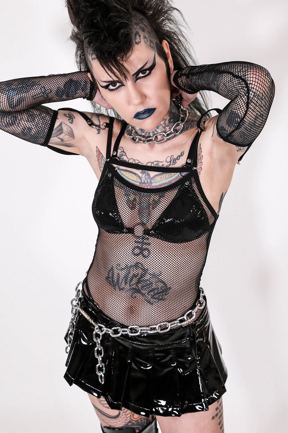 Black Transformer Fishnet Top-Tops-Lip Service