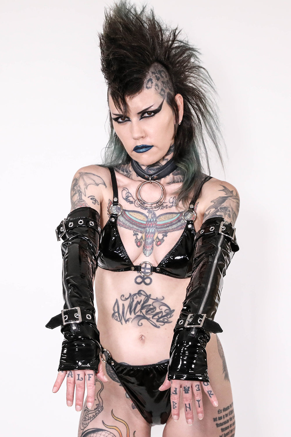 Elbow Length Fingerless PVC Gloves-Accessories-Lip Service