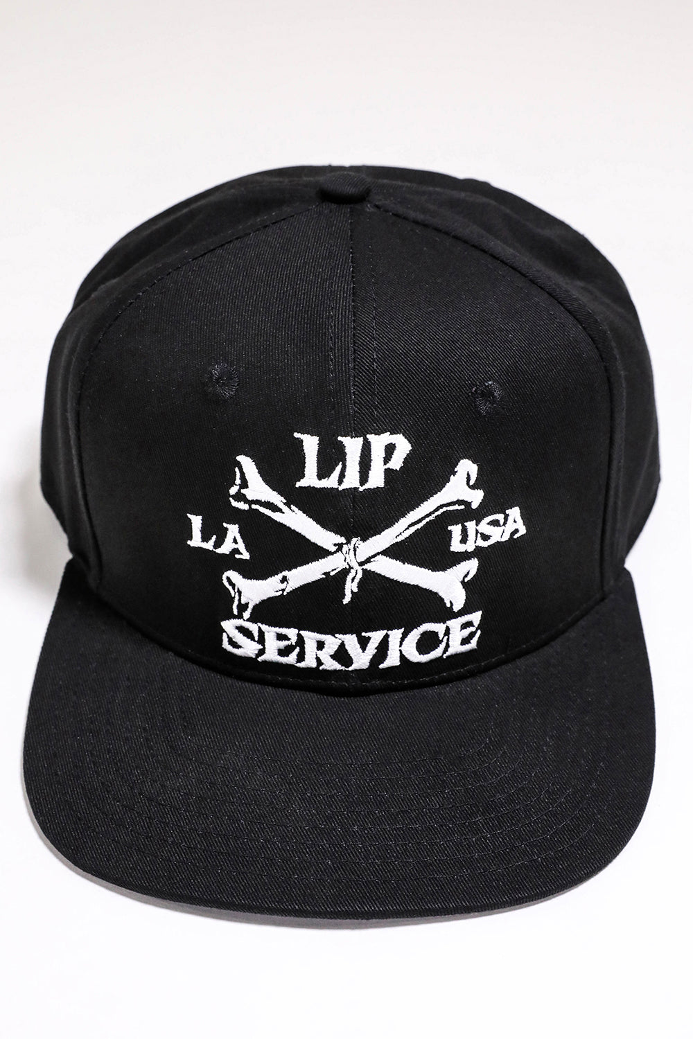 Cross Bones Snapback Baseball Hat B/W-Accessories-Lip Service