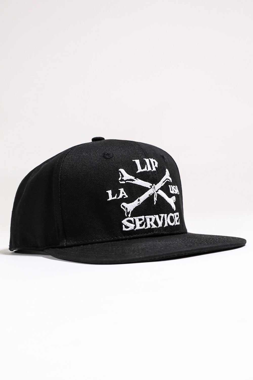 Cross Bones Snapback Baseball Hat B/W-Accessories-Lip Service
