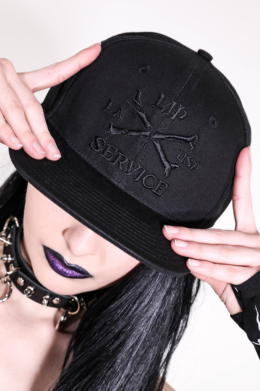 Cross Bones Snapback Baseball Hat B/B-Accessories-Lip Service