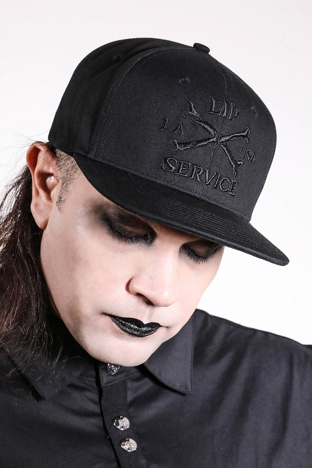 Cross Bones Snapback Baseball Hat B/B-Accessories-Lip Service