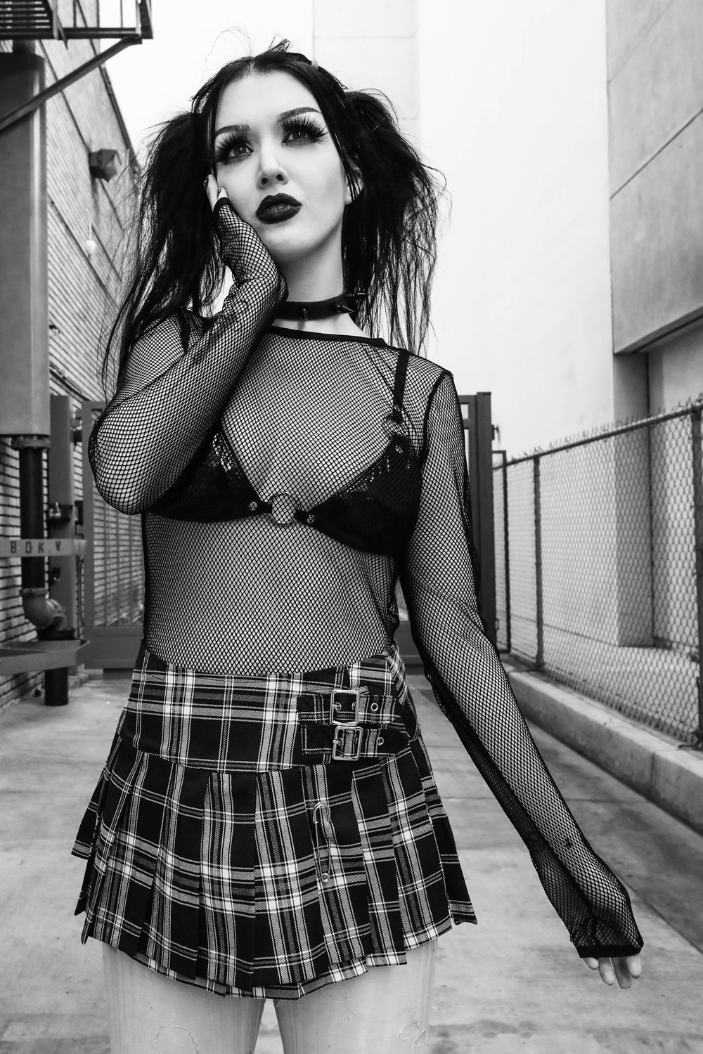 Classic Fishnet Long Sleeve-Tops-Lip Service