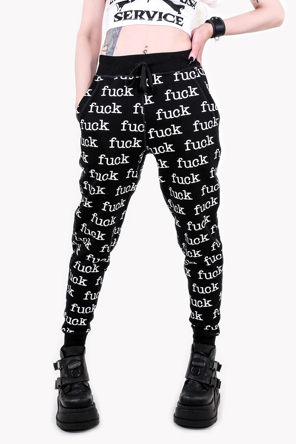 FUCK Sweatpants-Leggings-Lip Service