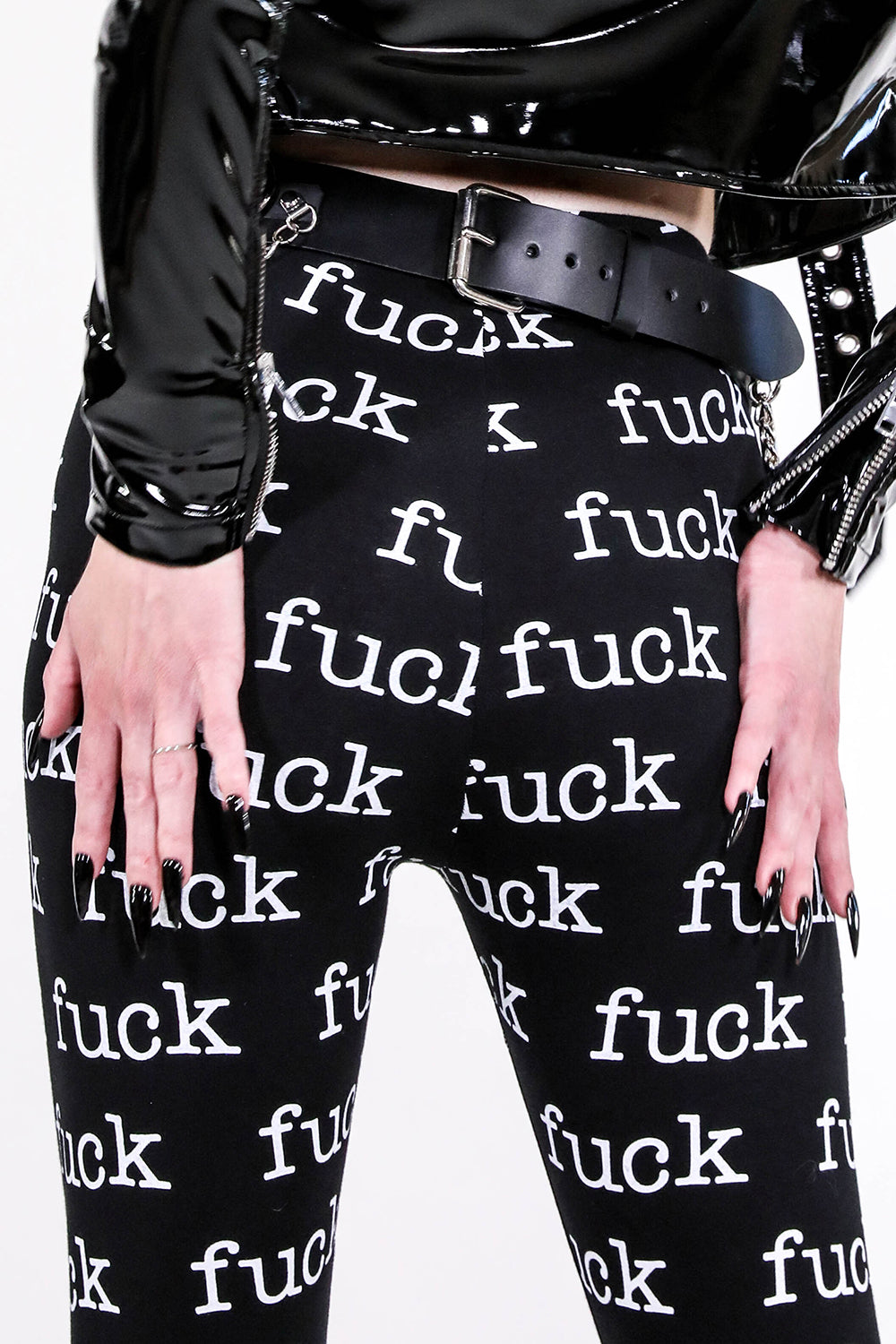 FUCK Print Leggings-Leggings-Lip Service