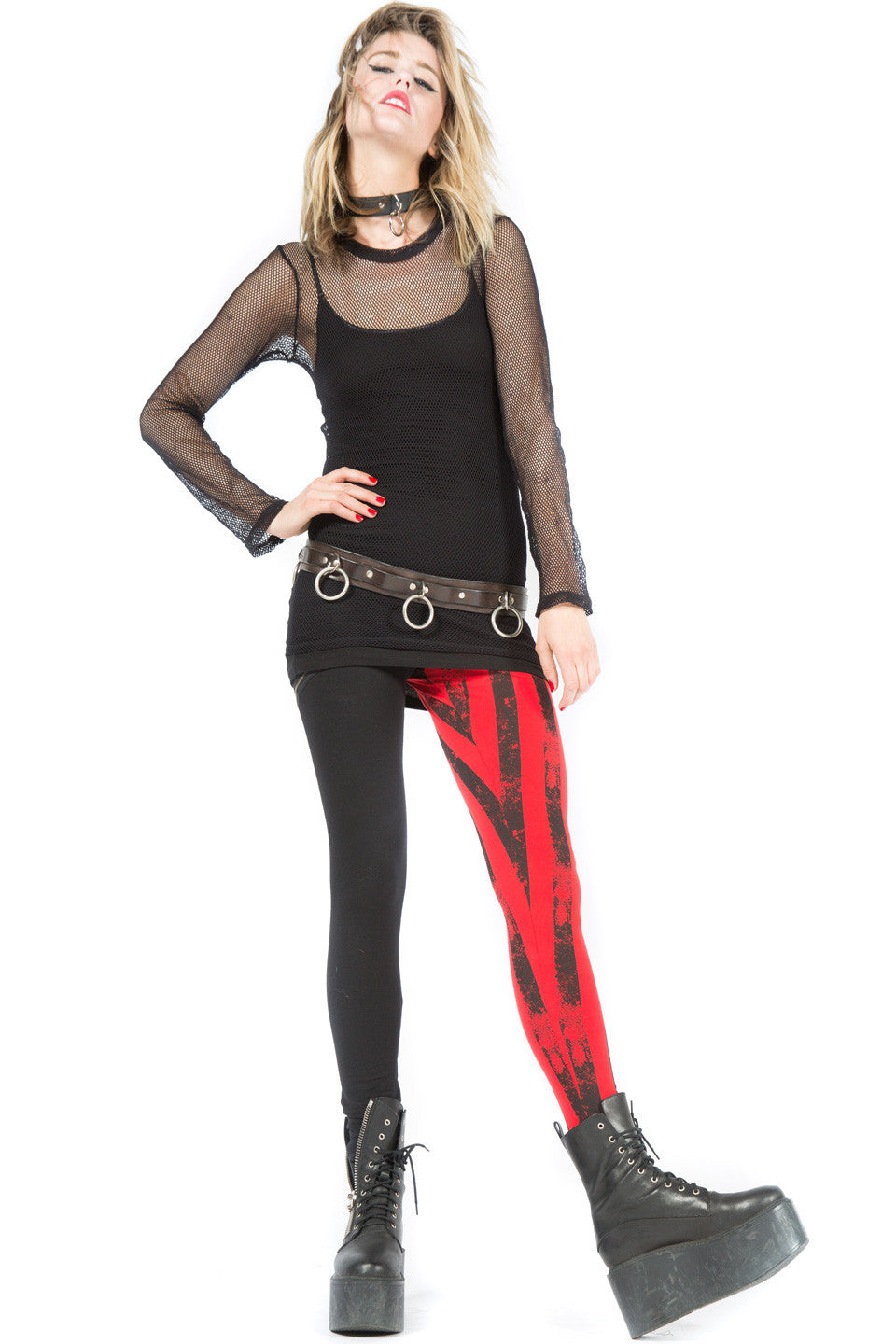 Vintage Batz & Bones Striped Leggings-Leggings-Lip Service