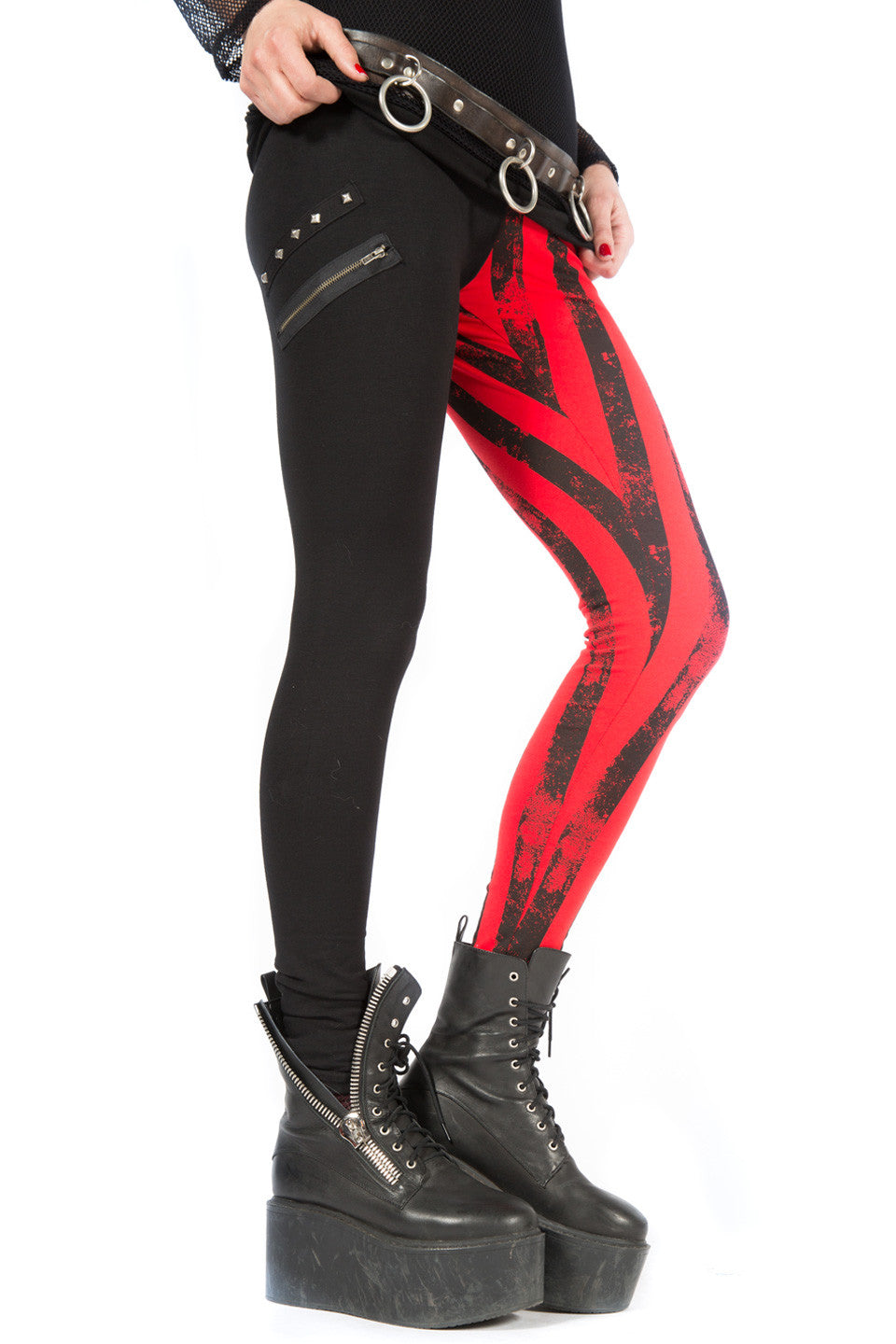 Vintage Batz & Bones Striped Leggings-Leggings-Lip Service