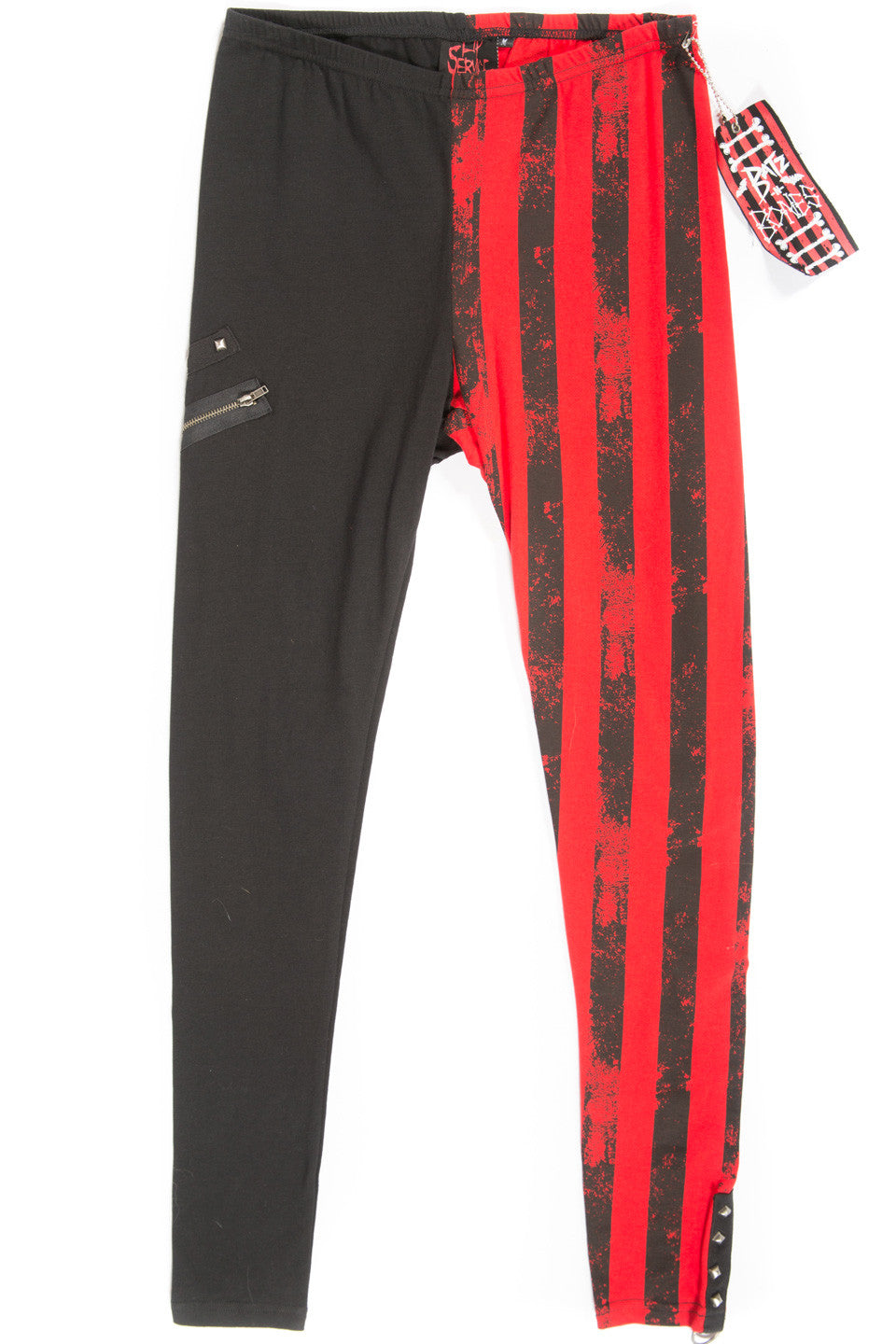 Vintage Batz & Bones Striped Leggings-Leggings-Lip Service