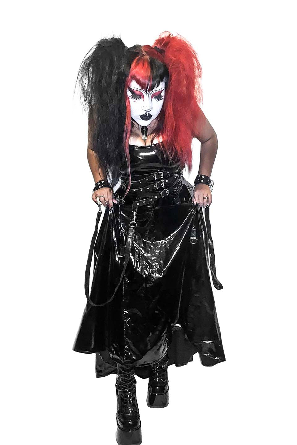 BLACK PVC VINYL INDUSTRY BALL GOWN-Dresses-Lip Service
