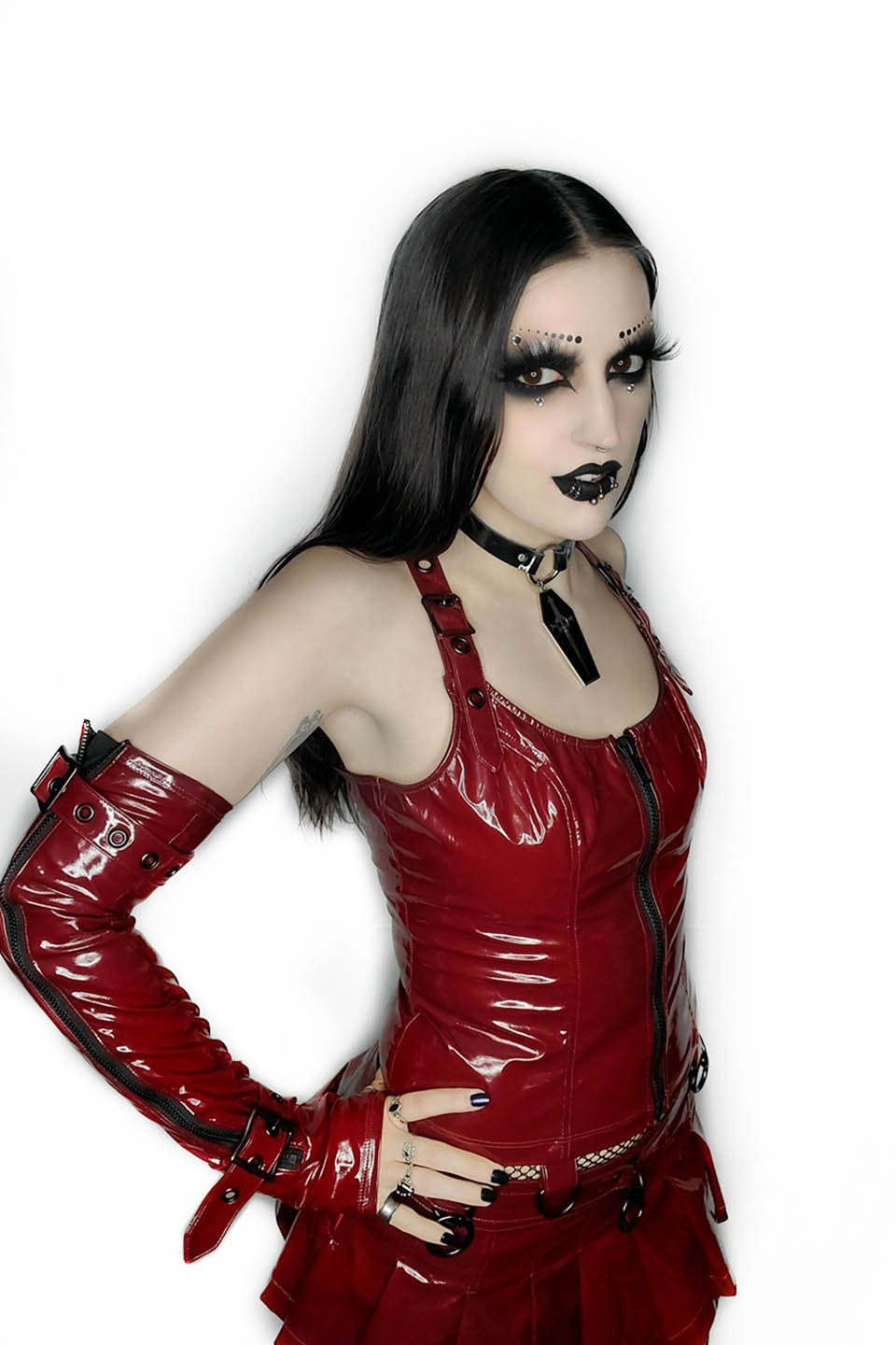 Hardcore Classic PVC Bustier in Vampire Red