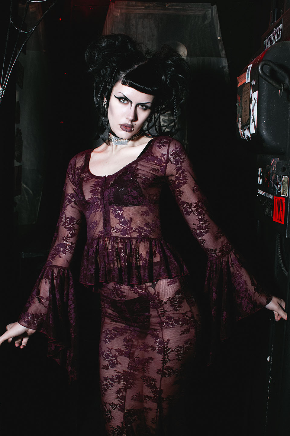 The Duchess of Burgundy Lace Bell Sleeve Top-Tops-Lip Service