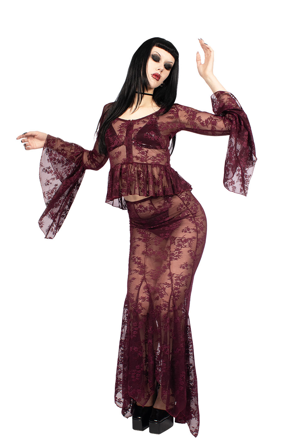 The Duchess of Burgundy Lace Maxi Skirt-Skirts-Lip Service