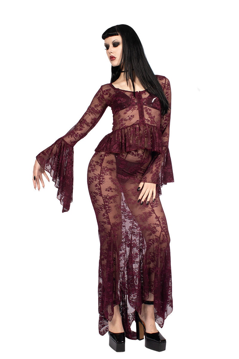 The Duchess of Burgundy Lace Maxi Skirt-Skirts-Lip Service