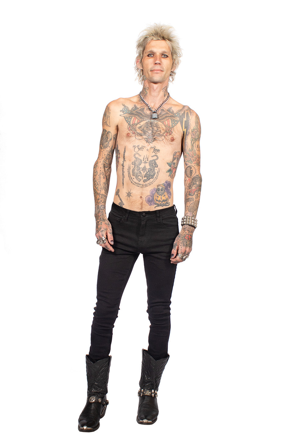 THE 301-G SKINNY BLACK STRETCH FxxK'N JEANS-Bottoms-Lip Service