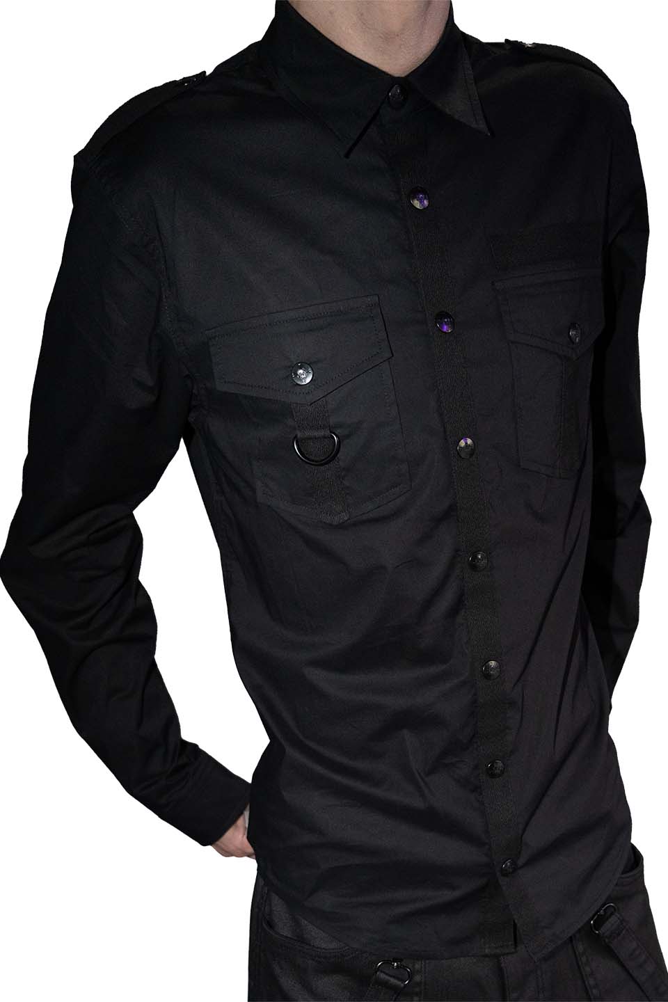 Black Ops Military Work Shirt-Tops-Lip Service