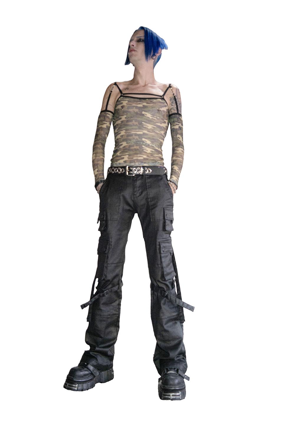 Future Division Wasted Waxed Unisex Cargo Jeans-Bottoms-Lip Service