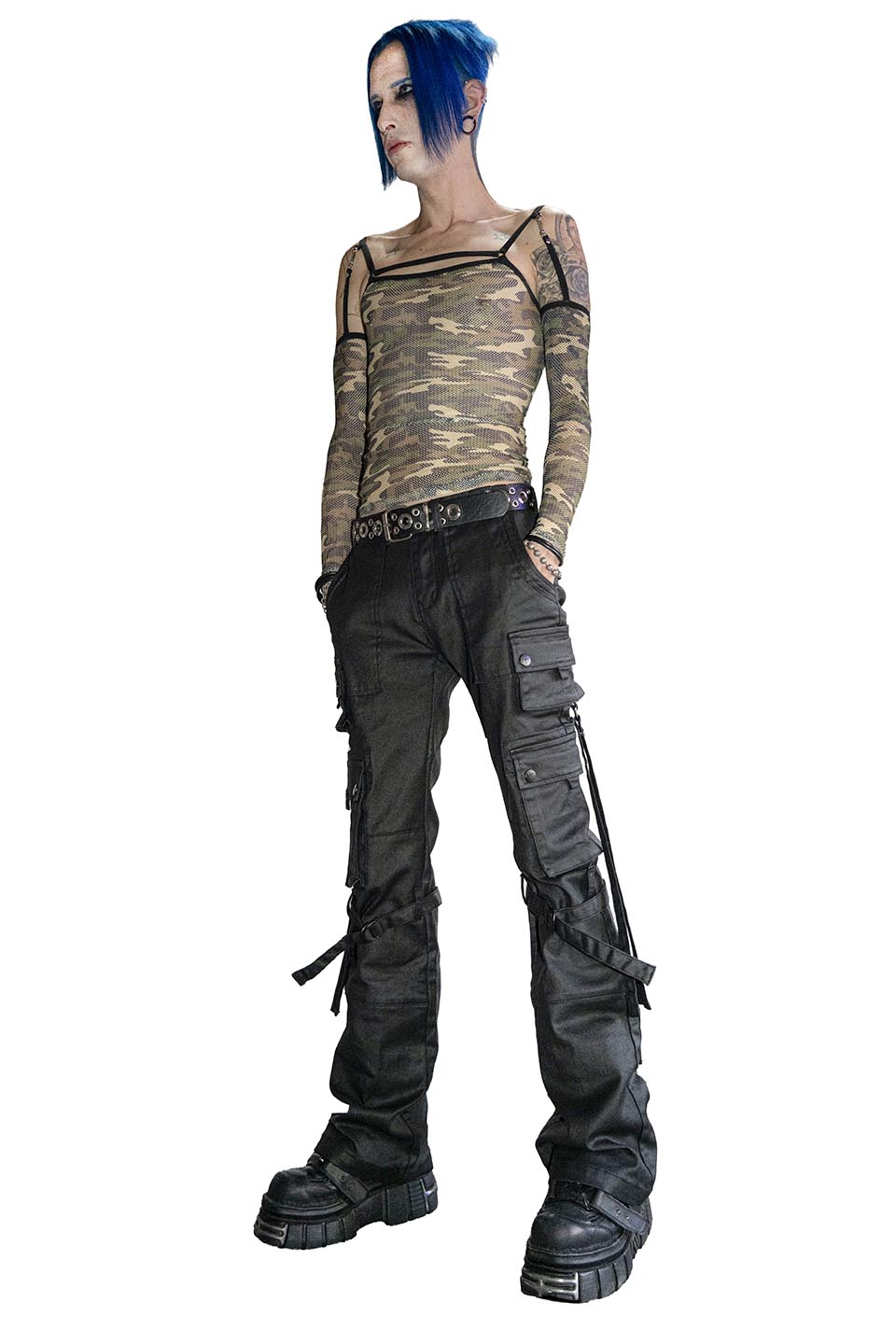 Future Division Wasted Waxed Unisex Cargo Jeans-Bottoms-Lip Service