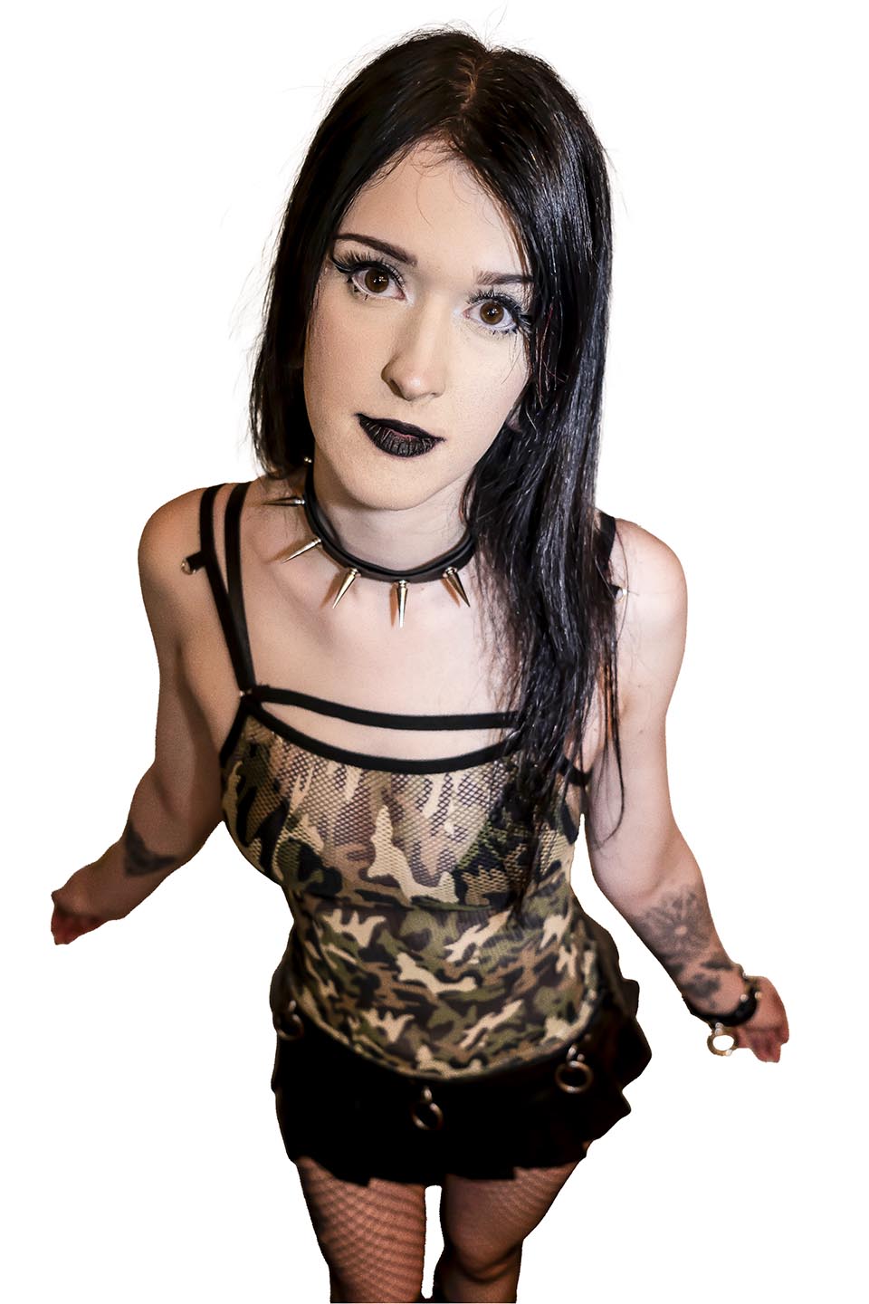 Camo Transformer Fishnet Top-Tops-Lip Service