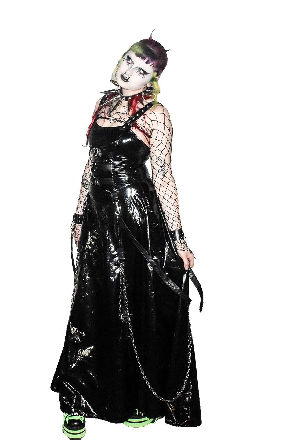 BLACK PVC VINYL INDUSTRY BALL GOWN-Dresses-Lip Service