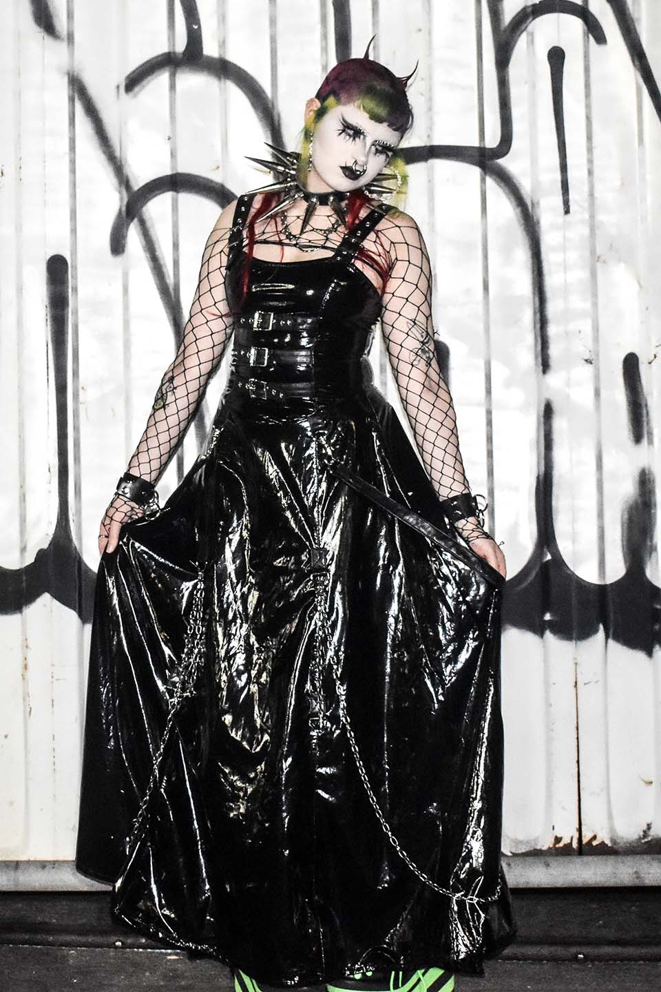 BLACK PVC VINYL INDUSTRY BALL GOWN-Dresses-Lip Service