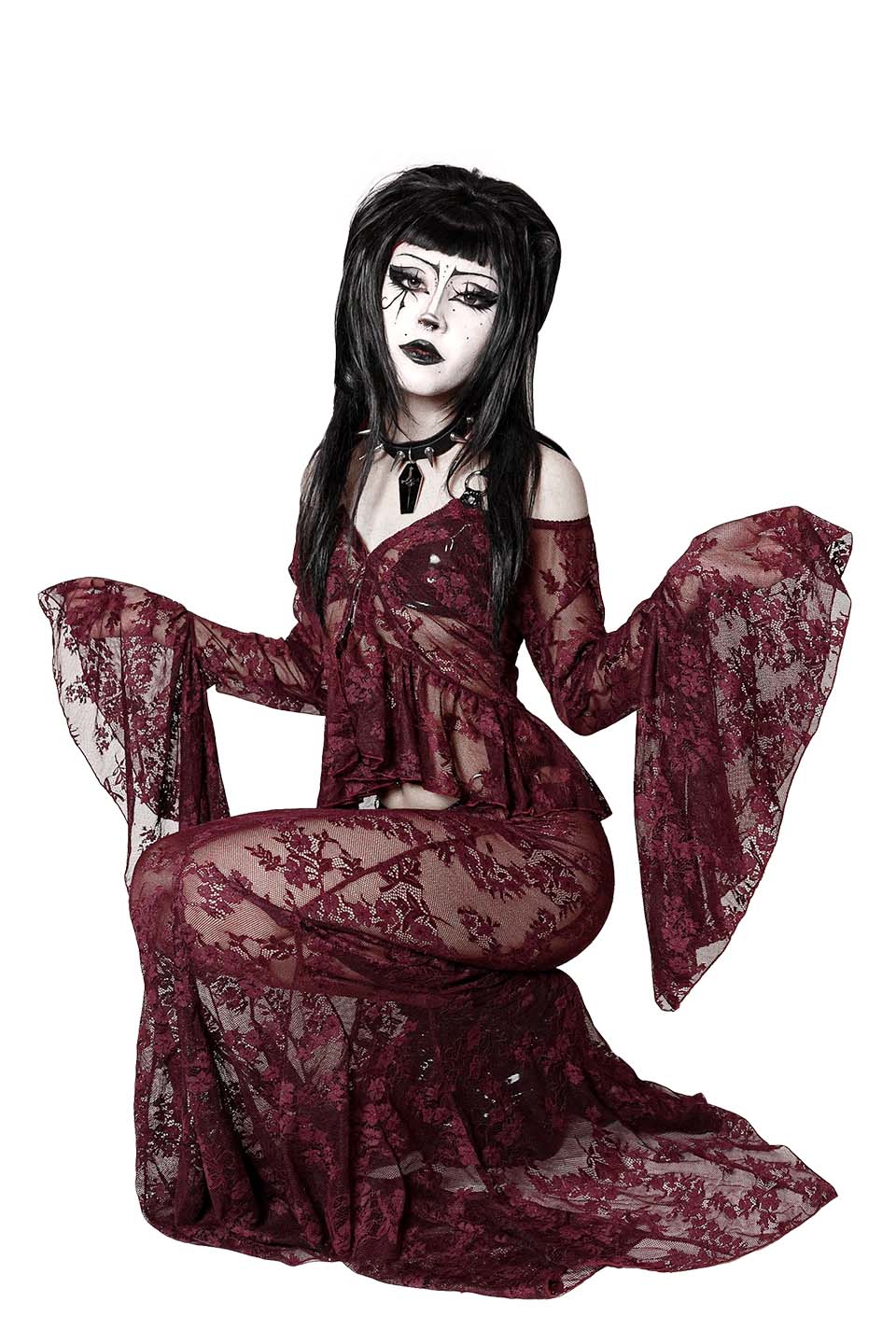 Duchess of Burgundy Lace Bell Sleeve Top