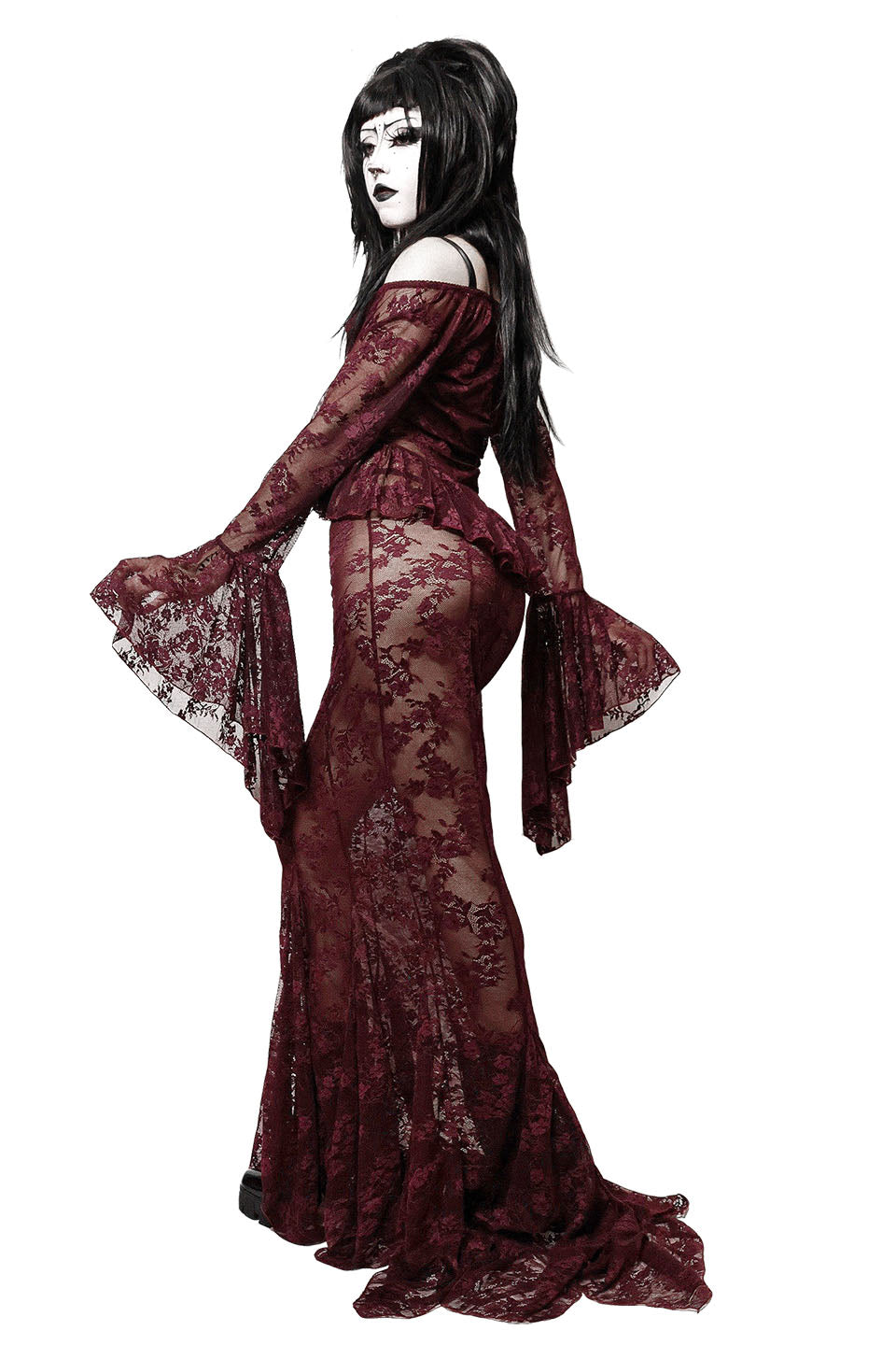 The Duchess of Burgundy Lace Bell Sleeve Top-Tops-Lip Service