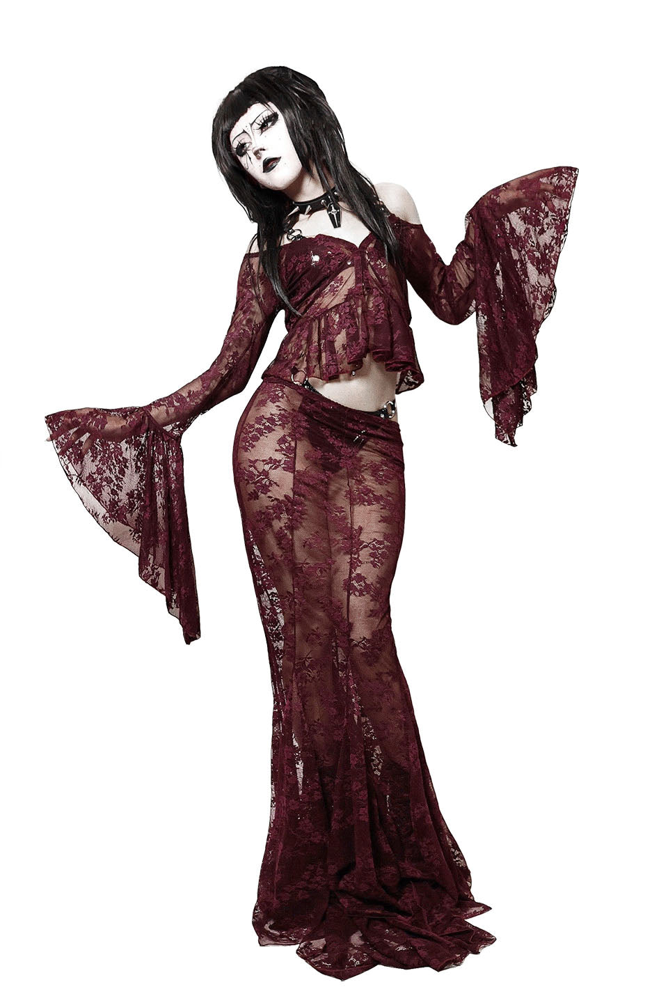 The Duchess of Burgundy Lace Bell Sleeve Top-Tops-Lip Service