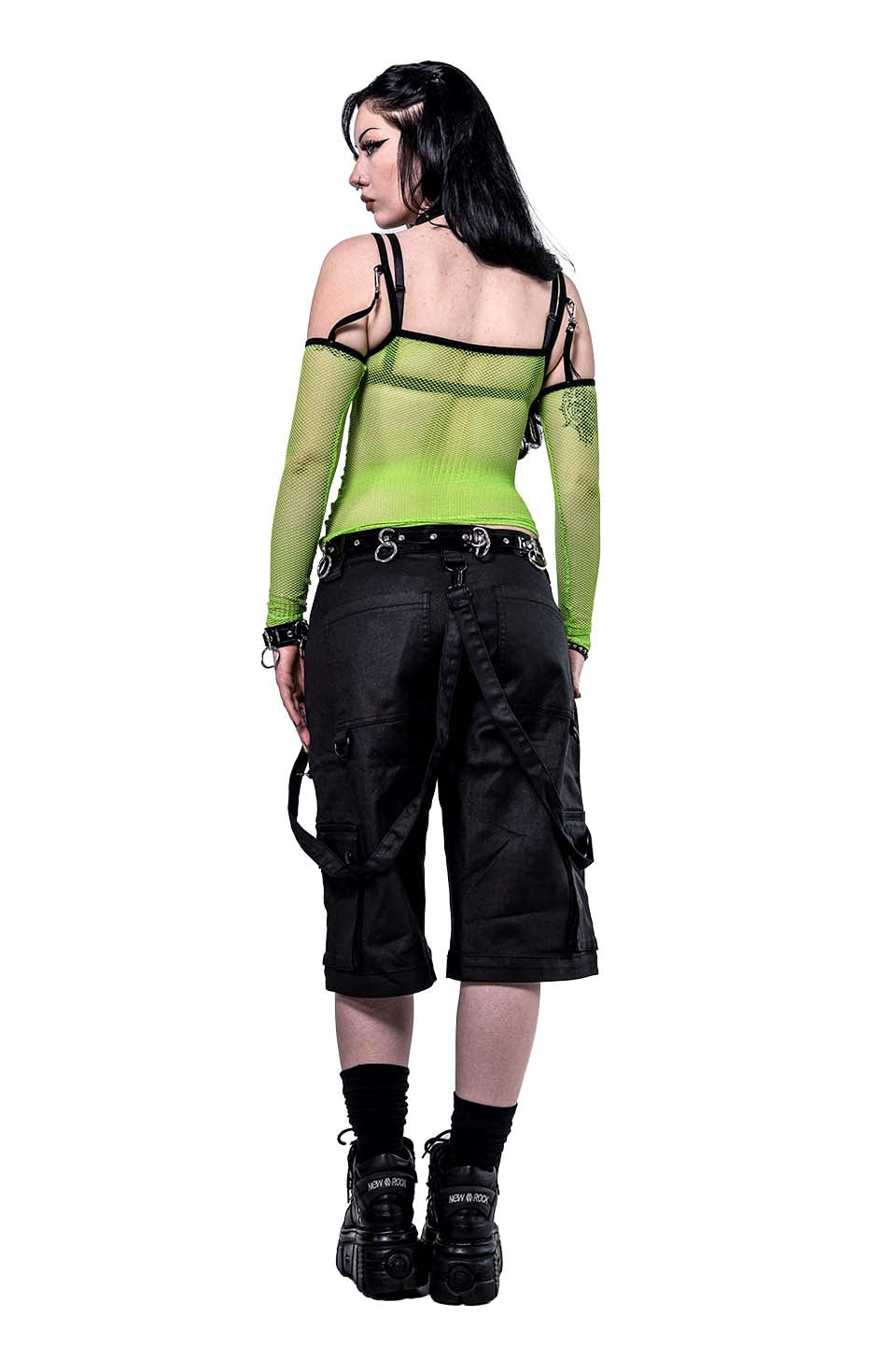 Cyber Green Transformer Fishnet Top-Tops-Lip Service