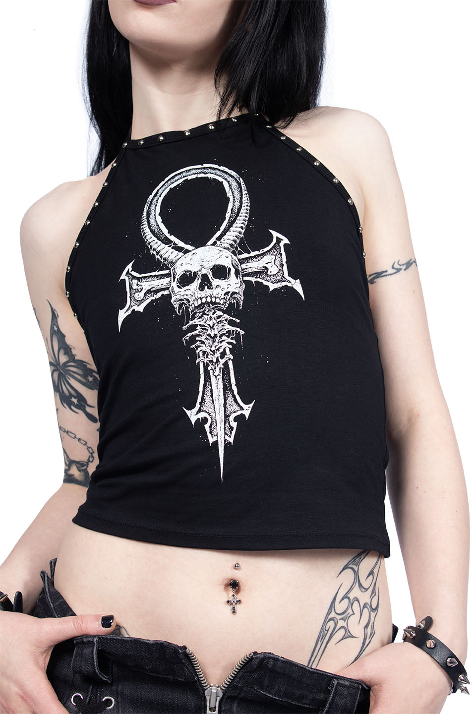 Lip Service X Riddick Death Ankh Halter Top-Tops-Lip Service