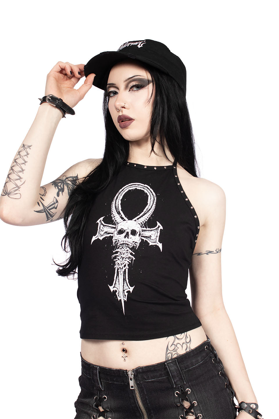 Lip Service X Riddick Death Ankh Halter Top-Tops-Lip Service
