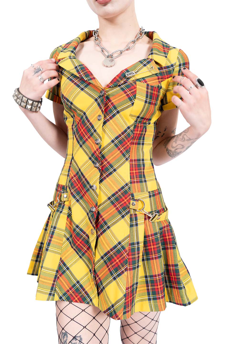 Lip Service X iGirl Yellow Plaid Sadie Dress-Dress-Lip Service