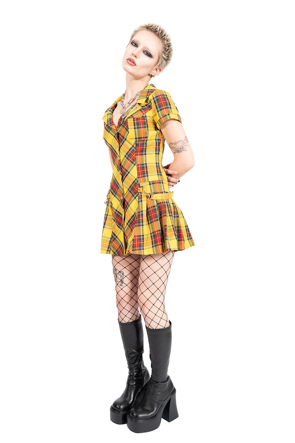 Lip Service X iGirl Yellow Plaid Sadie Dress-Dress-Lip Service